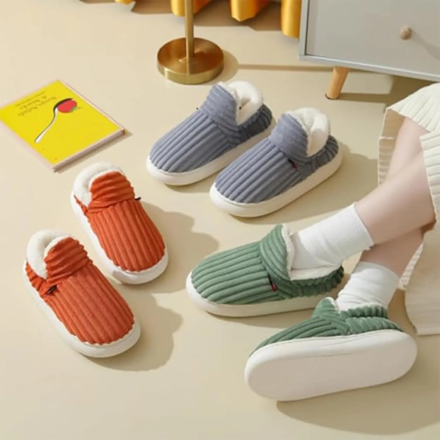 Pluffi Slipper Booties, Pluffi The Cozy & Stylish Slipper, Warm Plush Lining Slippers for Women and Men