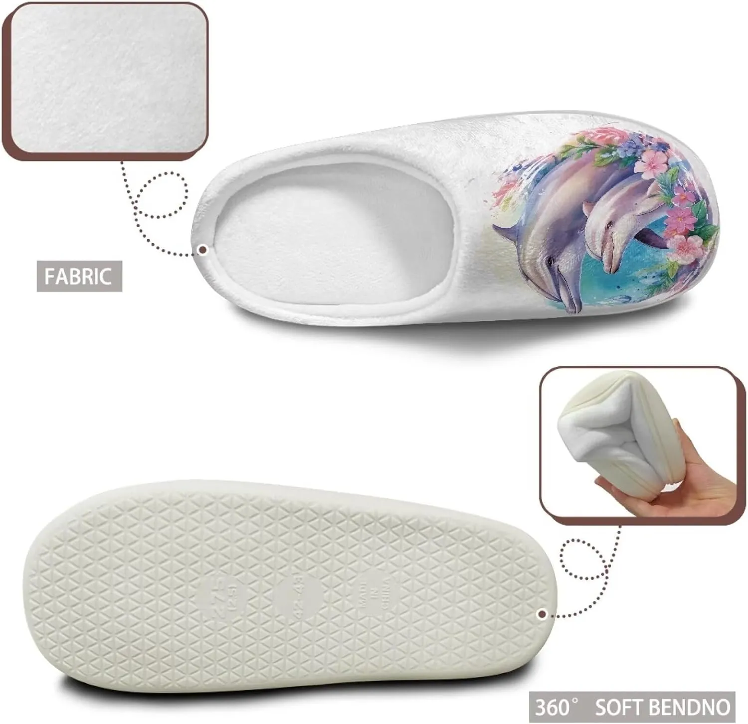 Plush Slipper for Women Warm Soft Flannel Fuzzy House Cotton Slipper Winter Non-Slip for Outdoor Slipper Ladies US 3-13
