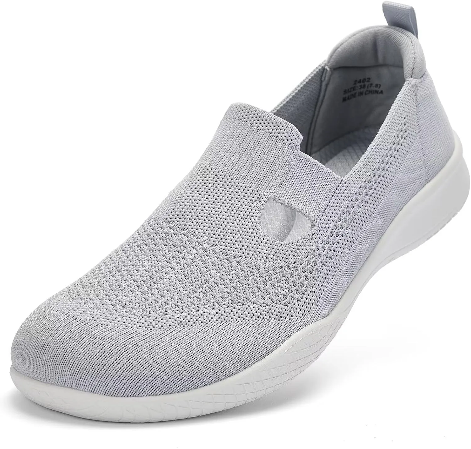 Puxowe Women's Slip on Walking Shoes-Lightweight Knit Loafer Sneaker