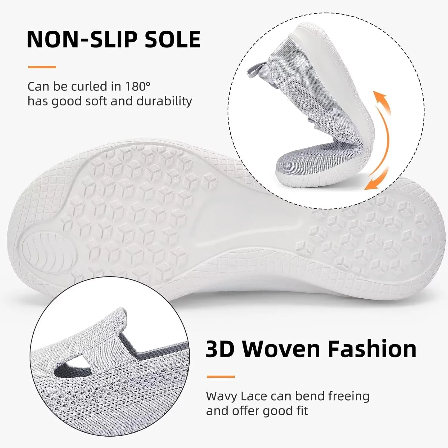 Puxowe Women's Slip on Walking Shoes-Lightweight Knit Loafer Sneaker