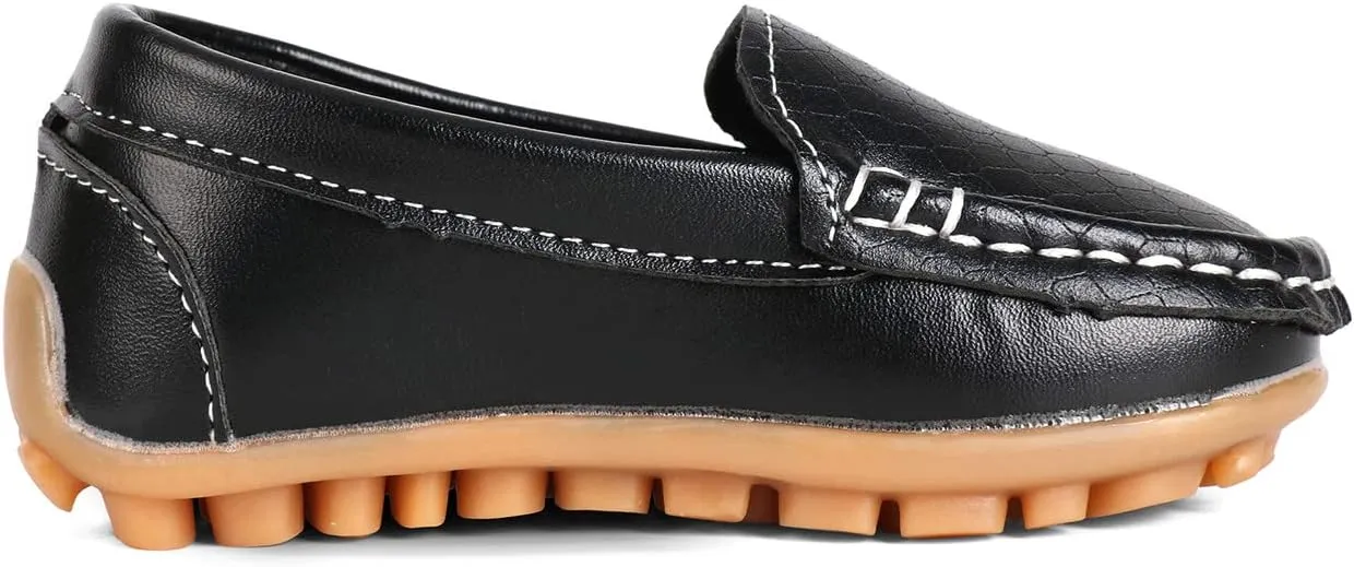 QIETION Toddler Little Kid Boys Girls Soft Slip On Loafers Dress Flat Shoes