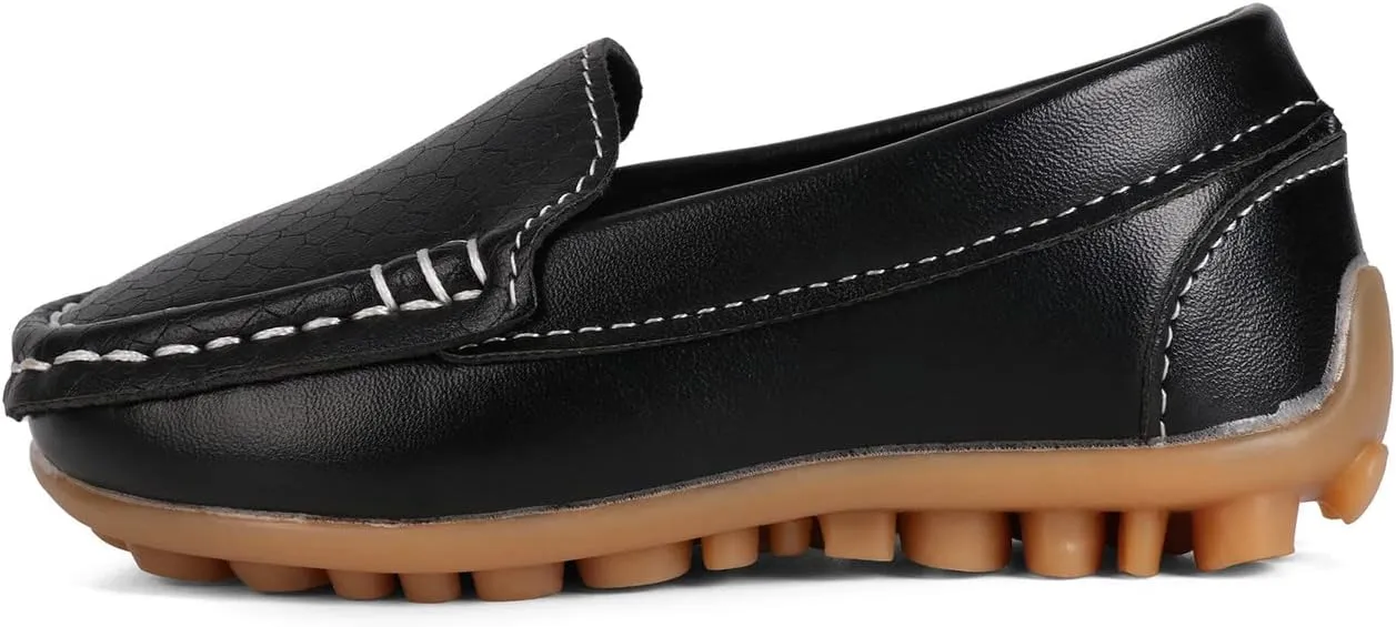 QIETION Toddler Little Kid Boys Girls Soft Slip On Loafers Dress Flat Shoes