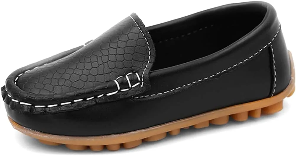 QIETION Toddler Little Kid Boys Girls Soft Slip On Loafers Dress Flat Shoes