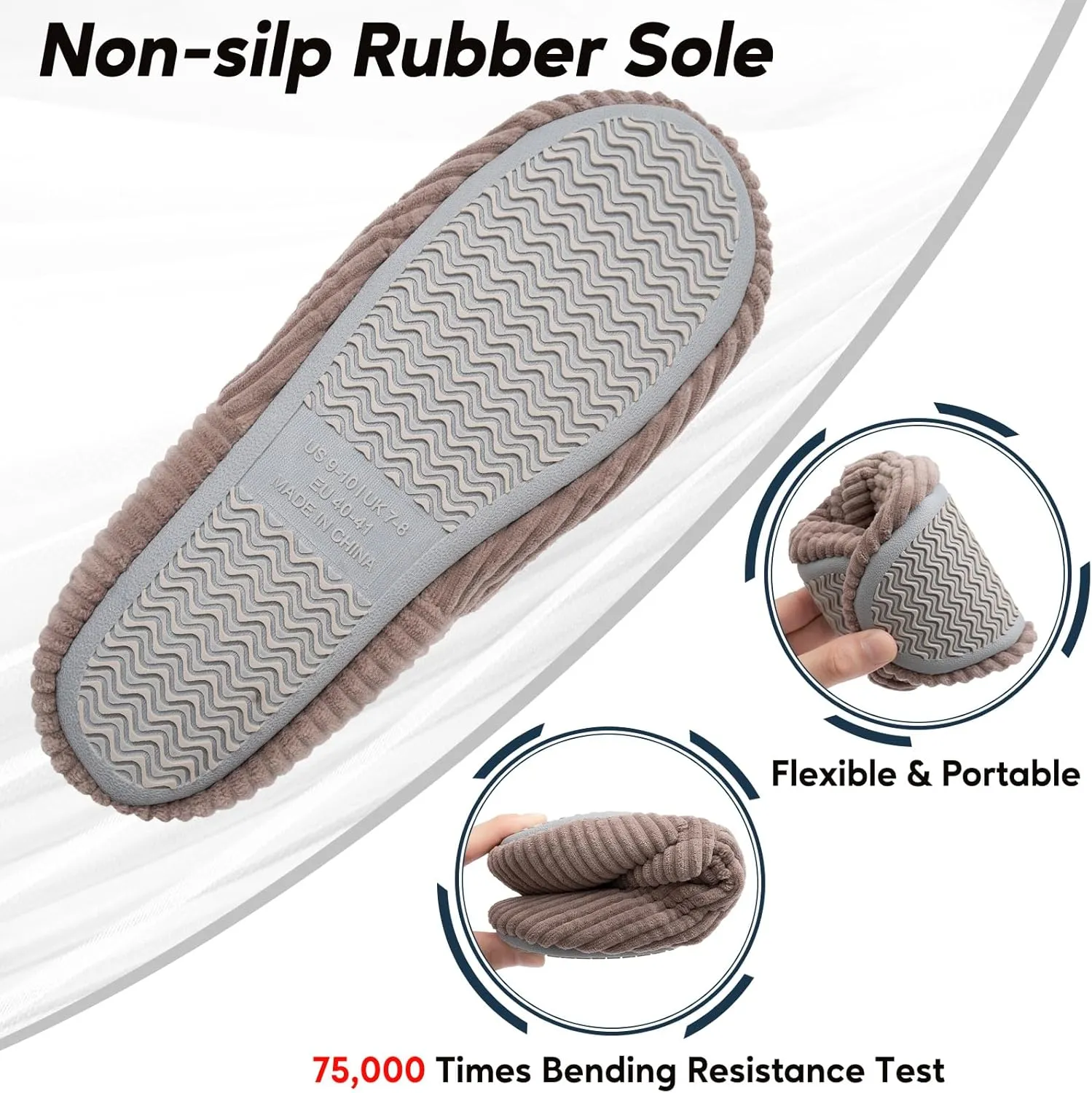 QIGEGE Women’s Soft Full Slippers Memory Foam House Bedroom Corduroy Lightweight House Shoes Cozy Loafer Slide Comfy Trendy Gift Slippers