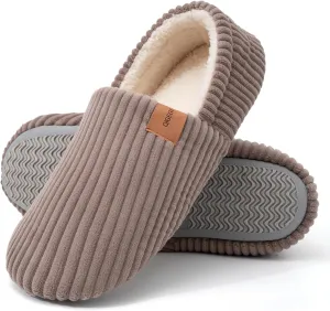 QIGEGE Women’s Soft Full Slippers Memory Foam House Bedroom Corduroy Lightweight House Shoes Cozy Loafer Slide Comfy Trendy Gift Slippers