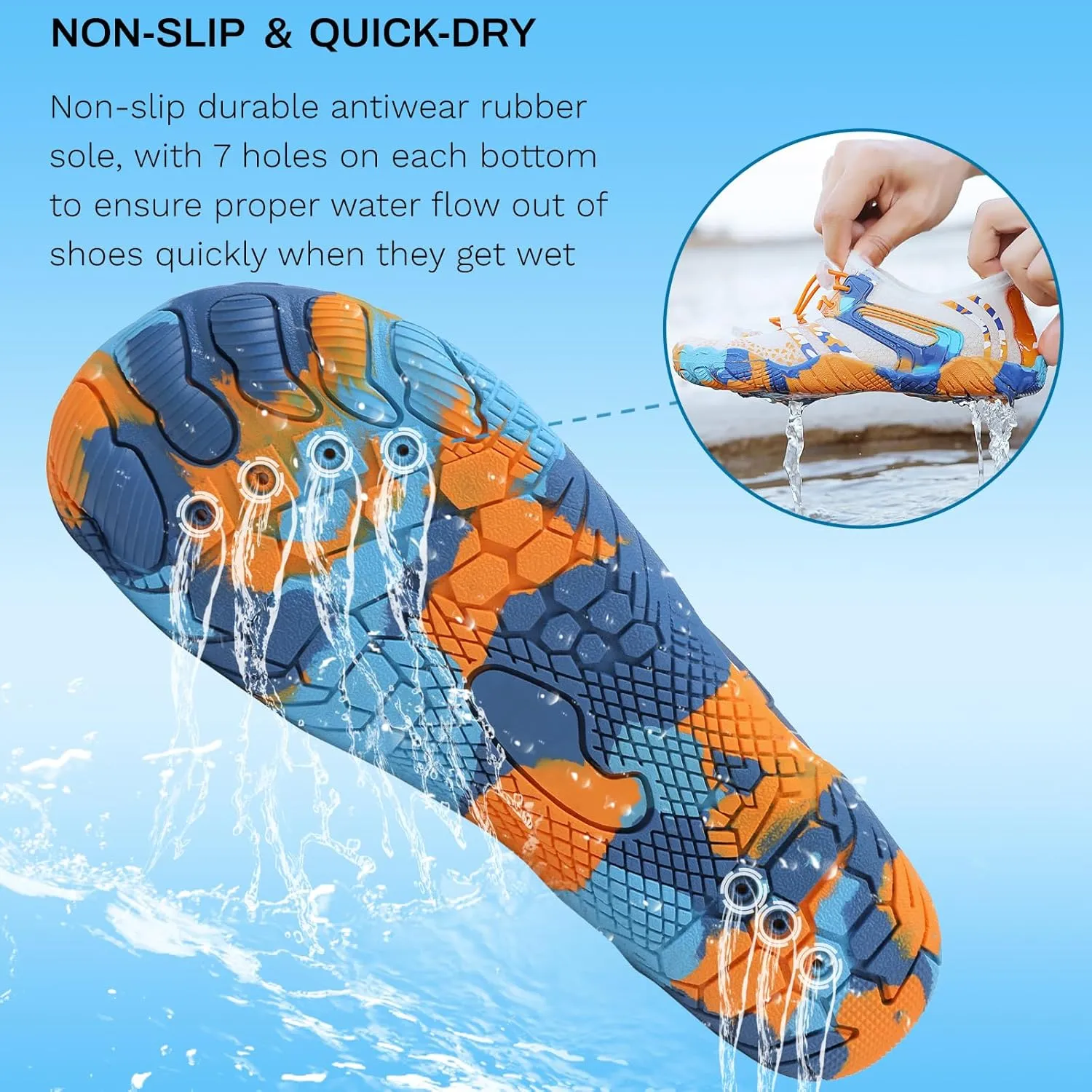 Quick Dry Water Shoes - Barefoot Swim Shoes for Women & Men, Non-Slip Aqua Shoes for Beach, River, Pool & Hiking