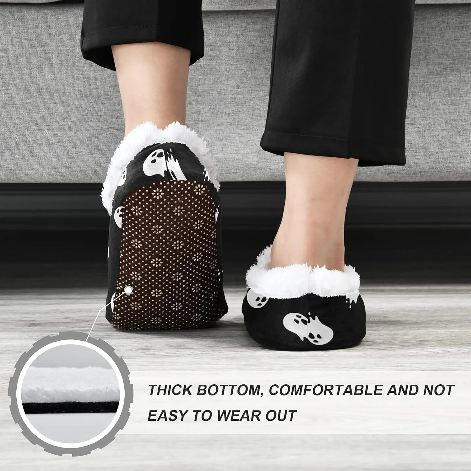 Red Black Buffalo Plaid House Spa Slippers Merry Christmas Home Slipper Soft Memory Foam Slipper Non Slip for Travel Women Men Hotel Bedroom Womens Mens Shoes Slippers