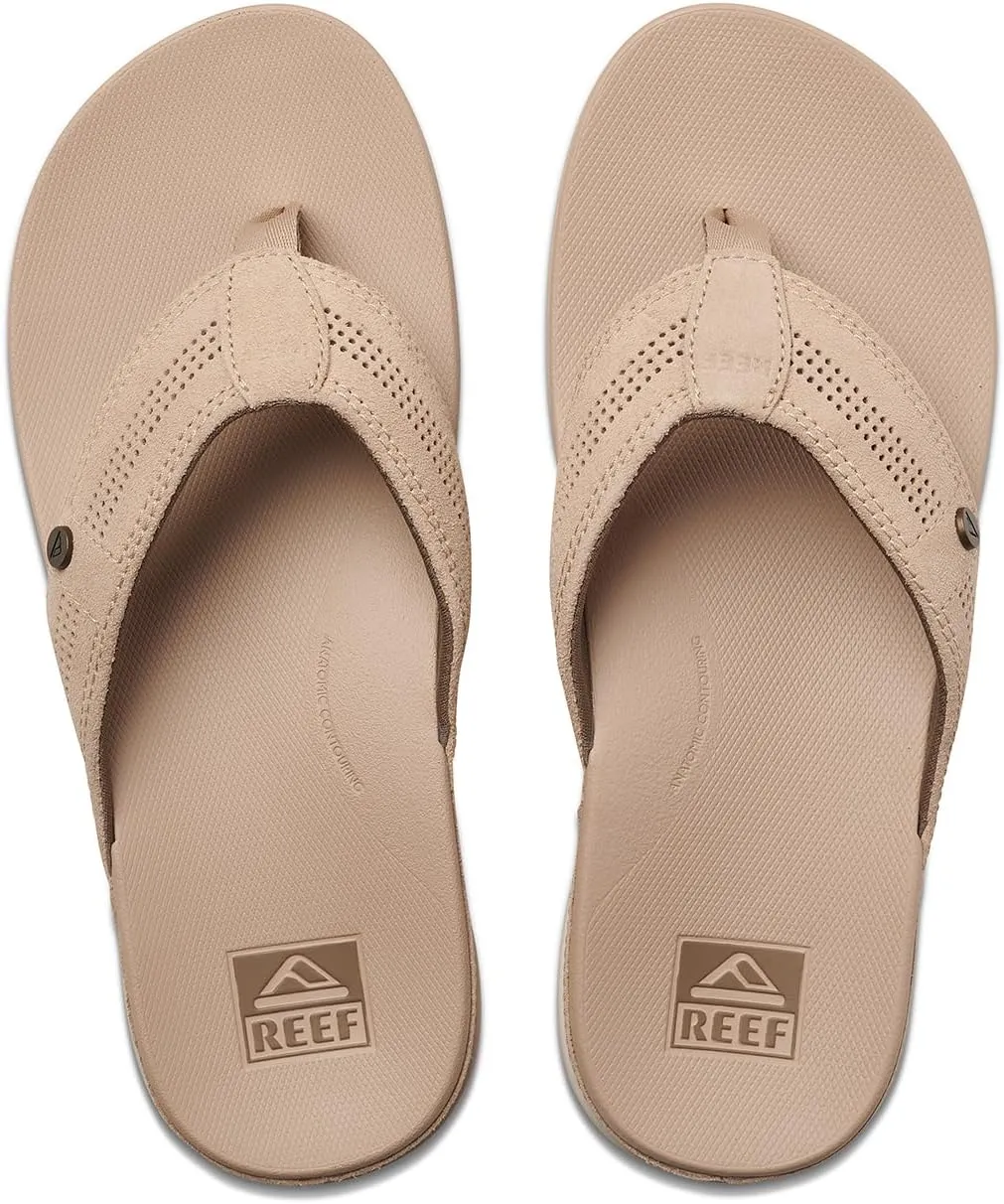 REEF Cushion Lux Men's Flip Flop, Ultra Soft Cushion Footbed, Full Grain Leather Strap
