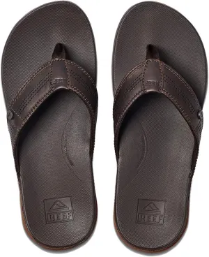 REEF Cushion Lux Men's Flip Flop, Ultra Soft Cushion Footbed, Full Grain Leather Strap