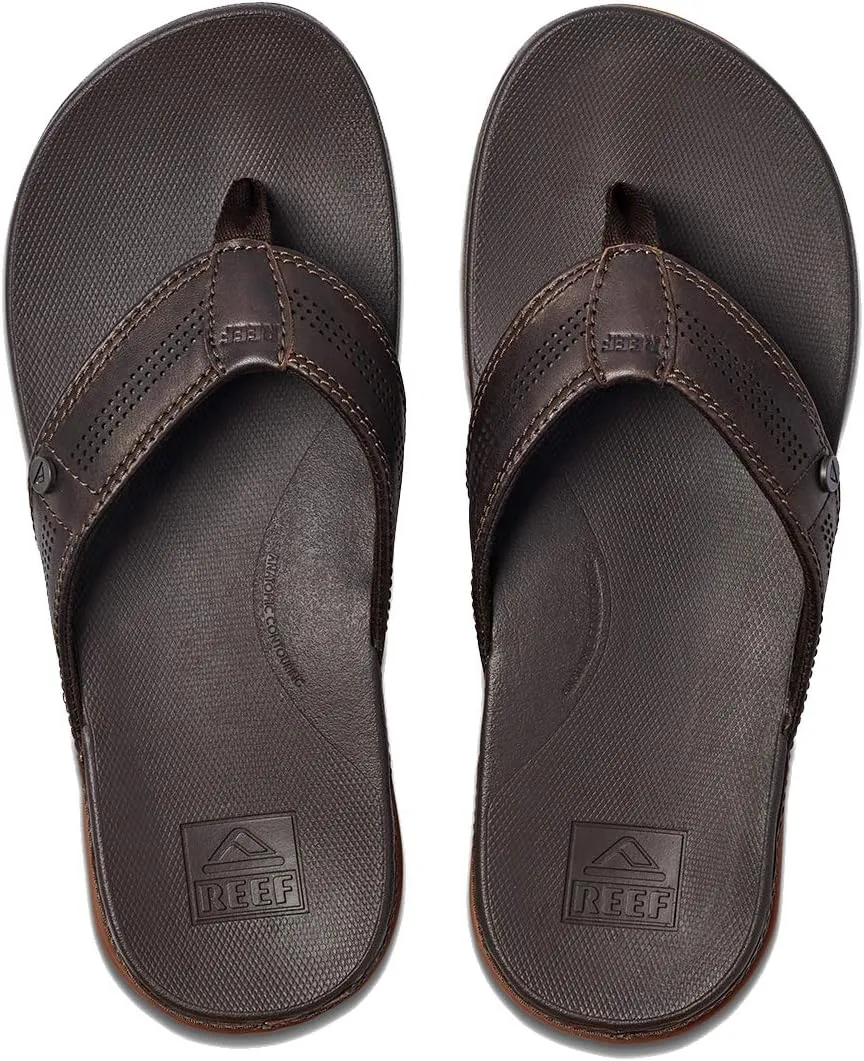 REEF Cushion Lux Men's Flip Flop, Ultra Soft Cushion Footbed, Full Grain Leather Strap