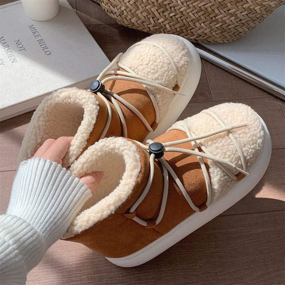 Retro Lace Up Bread Shoes