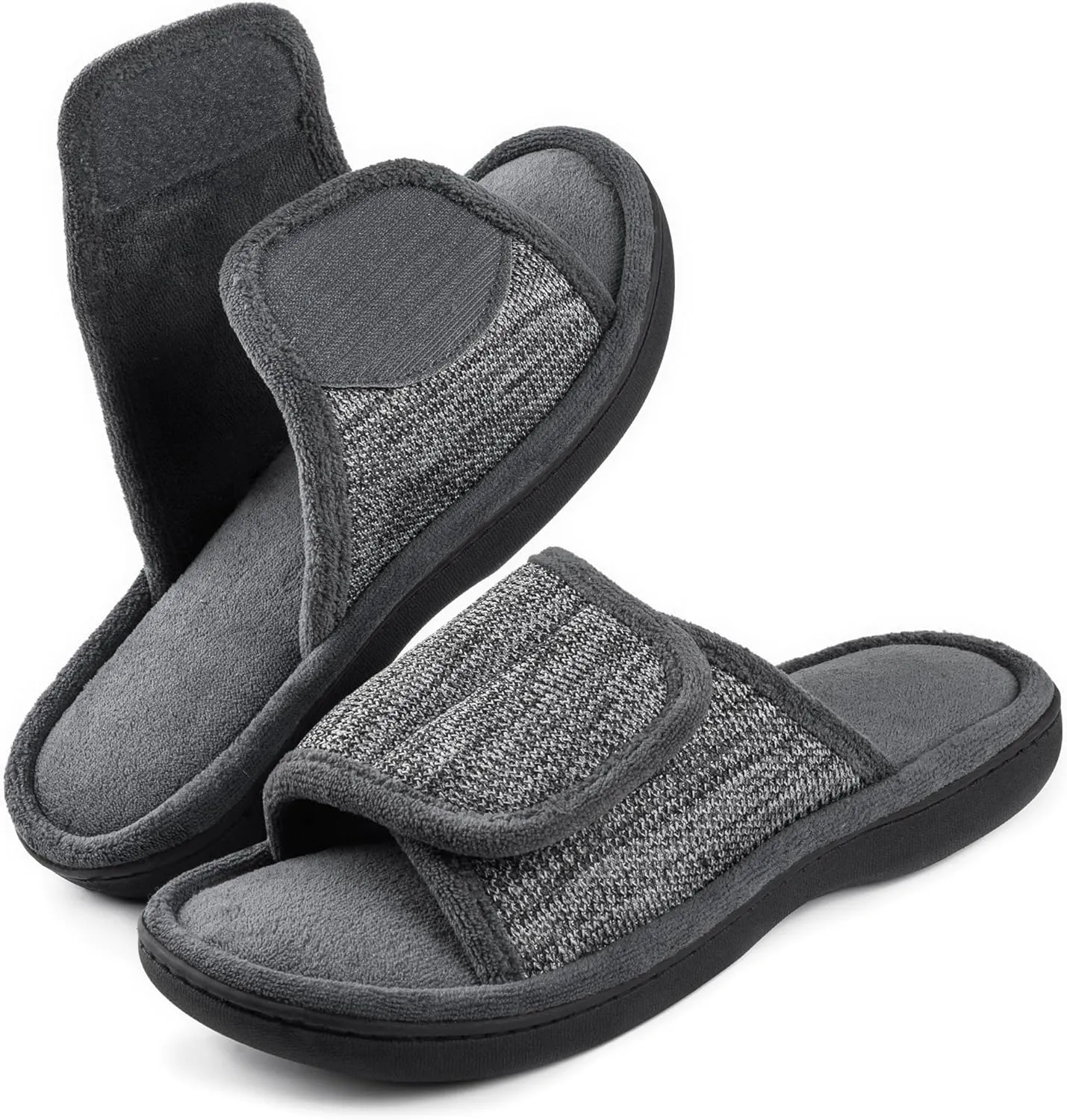 RockDove Men's Adjustable Wrap Memory Foam Slide Slipper