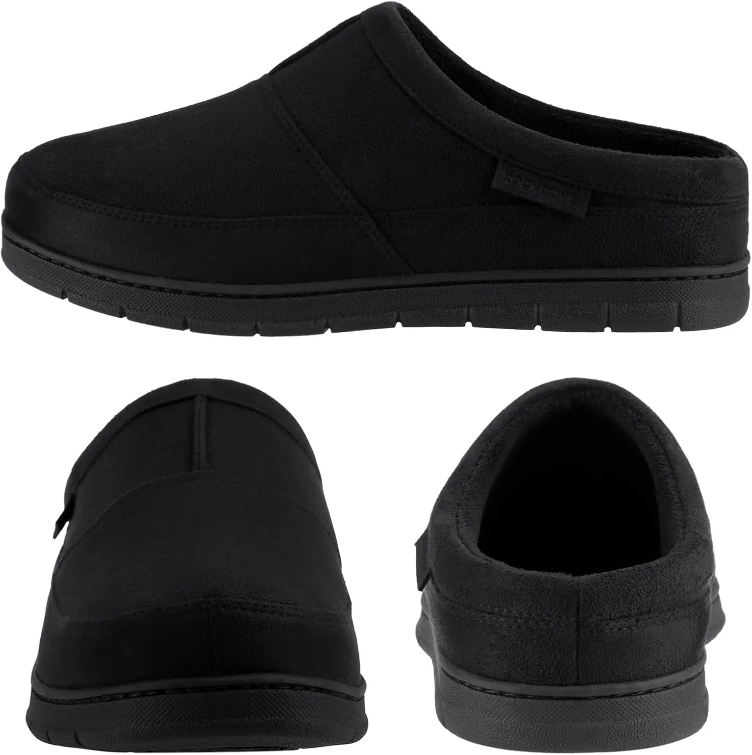 RockDove Men's SoftStride Faux Suede Memory Foam Mule Slipper with Indoor Outdoor Sole