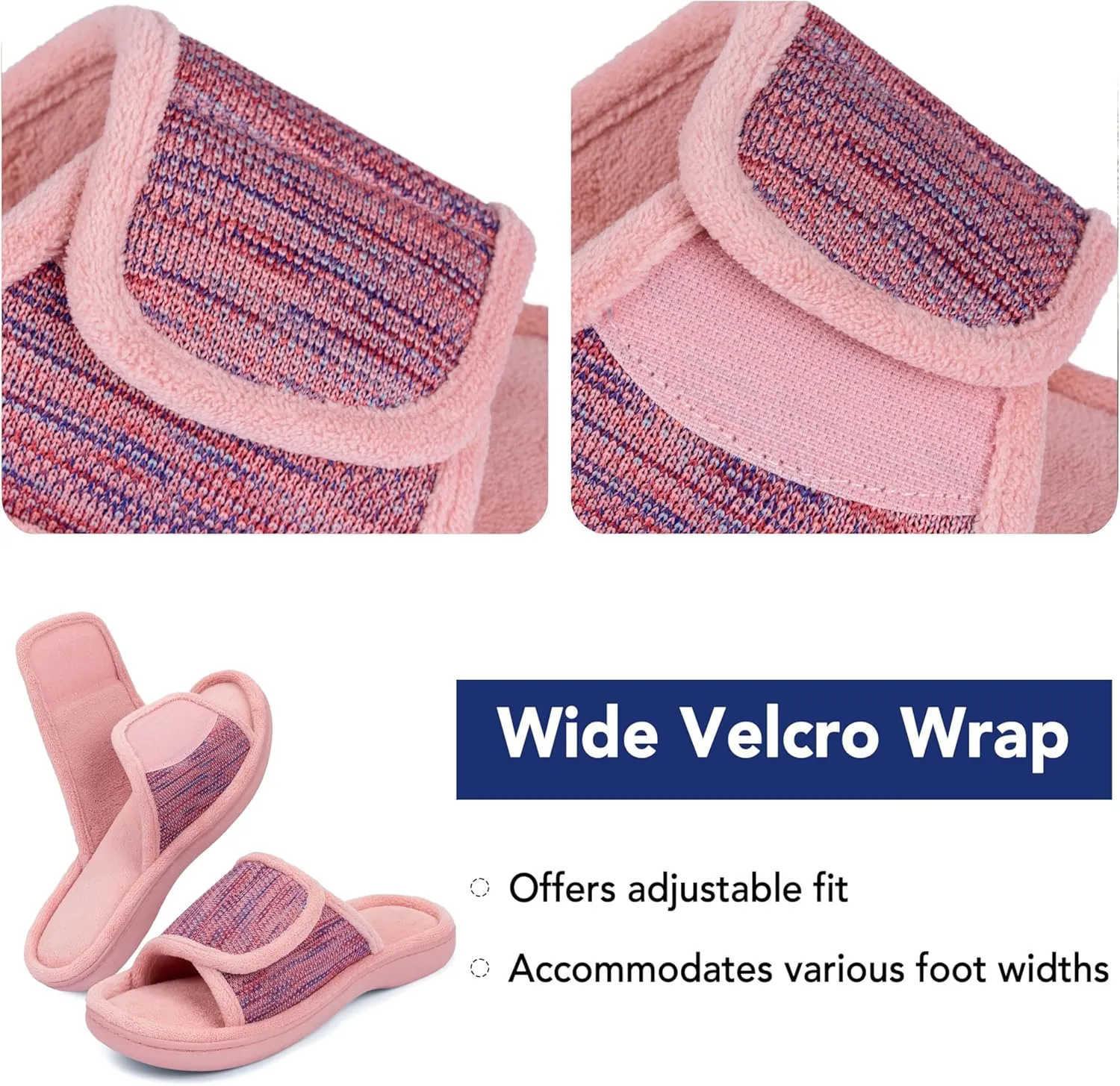 RockDove Women's Adjustable Wrap Memory Foam Slide Slipper