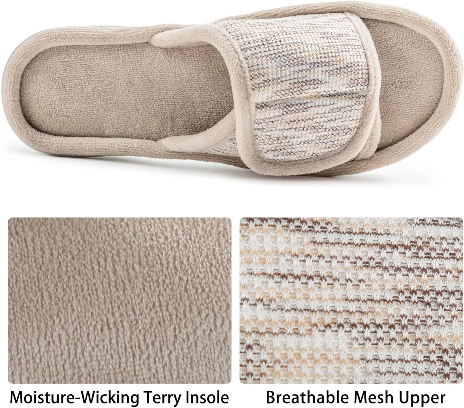 RockDove Women's Adjustable Wrap Memory Foam Slide Slipper