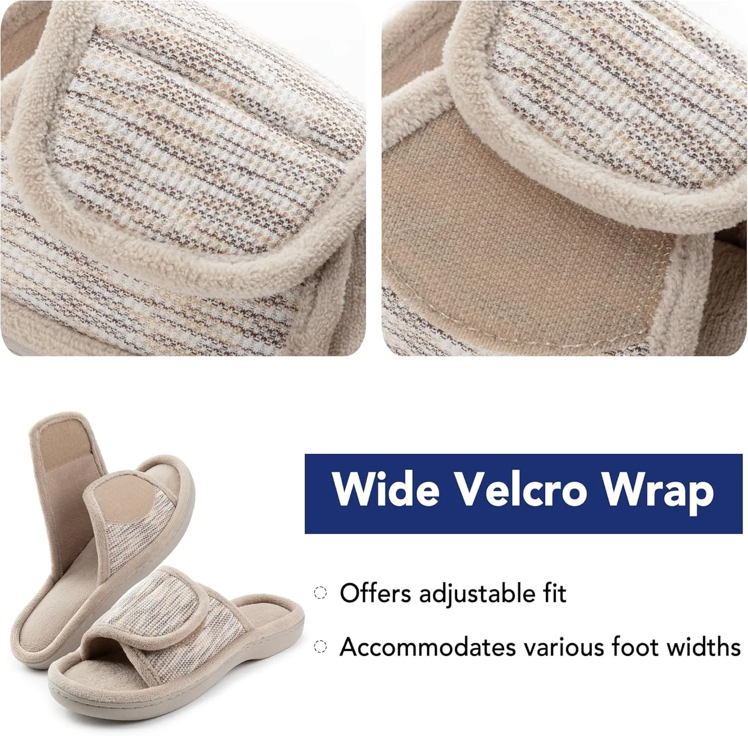 RockDove Women's Adjustable Wrap Memory Foam Slide Slipper