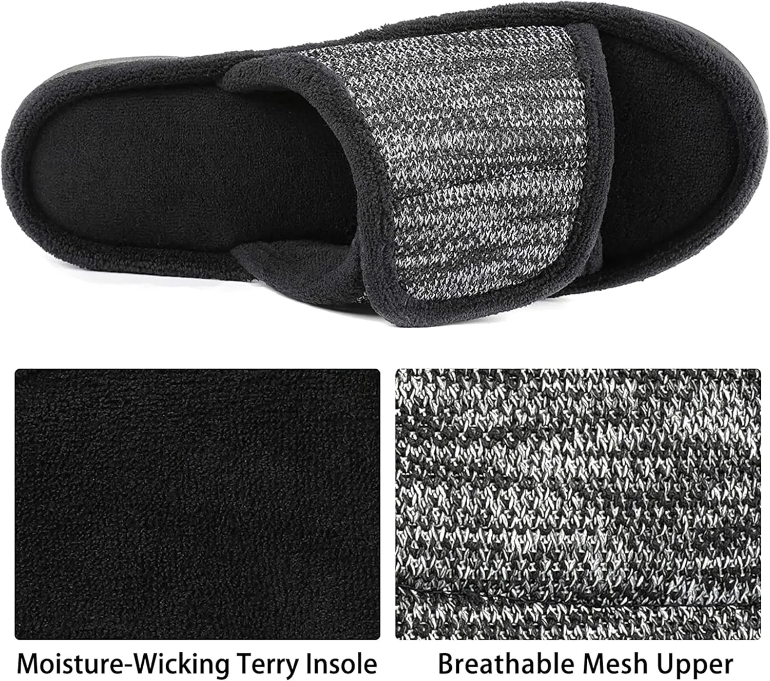 RockDove Women's Adjustable Wrap Memory Foam Slide Slipper
