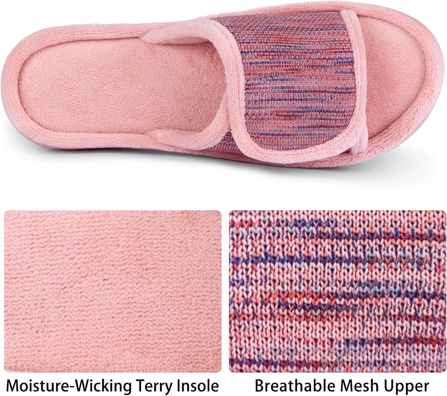 RockDove Women's Adjustable Wrap Memory Foam Slide Slipper
