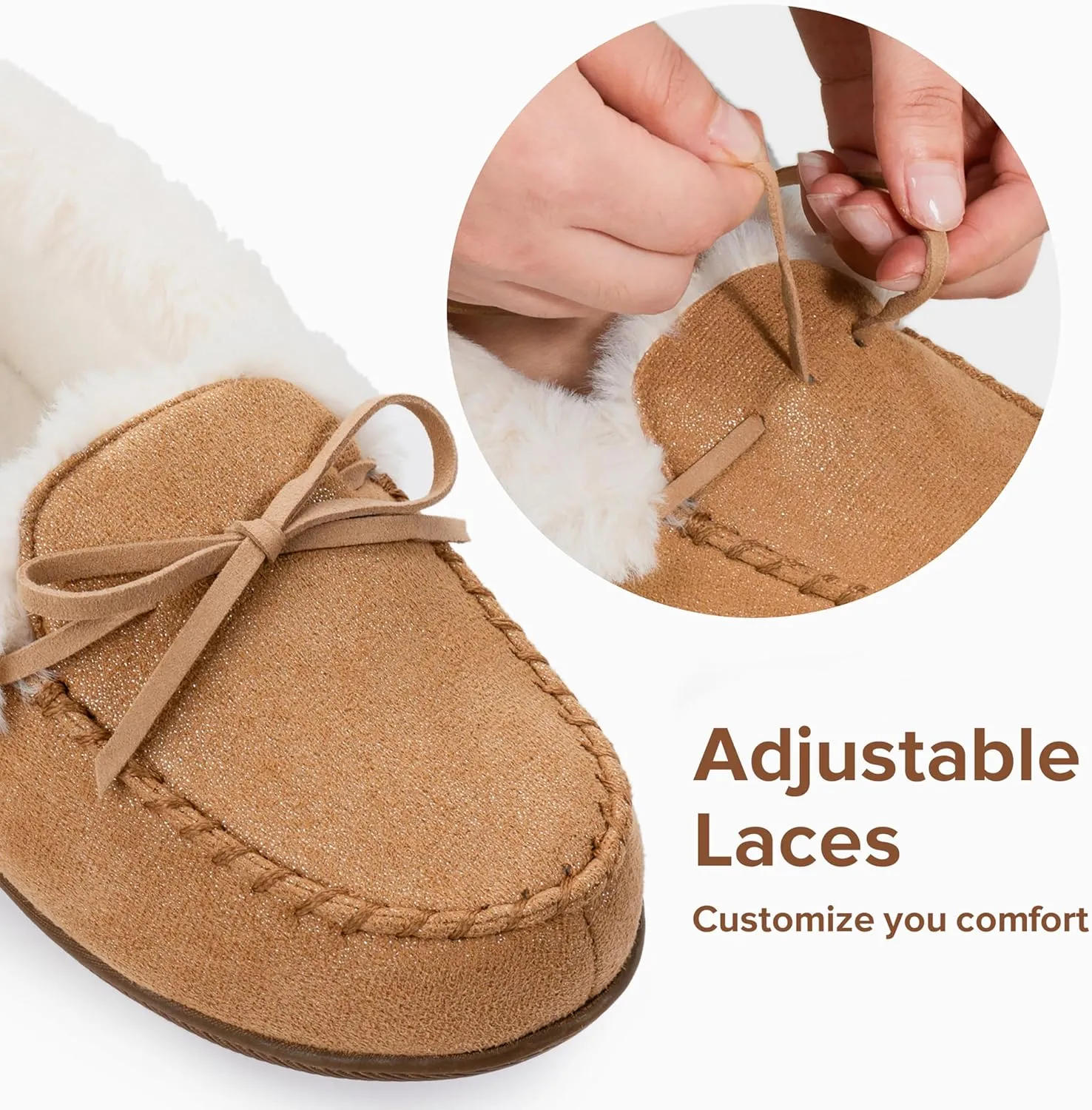 RockDove Women's Caroline Glittered Moccasin Slipper