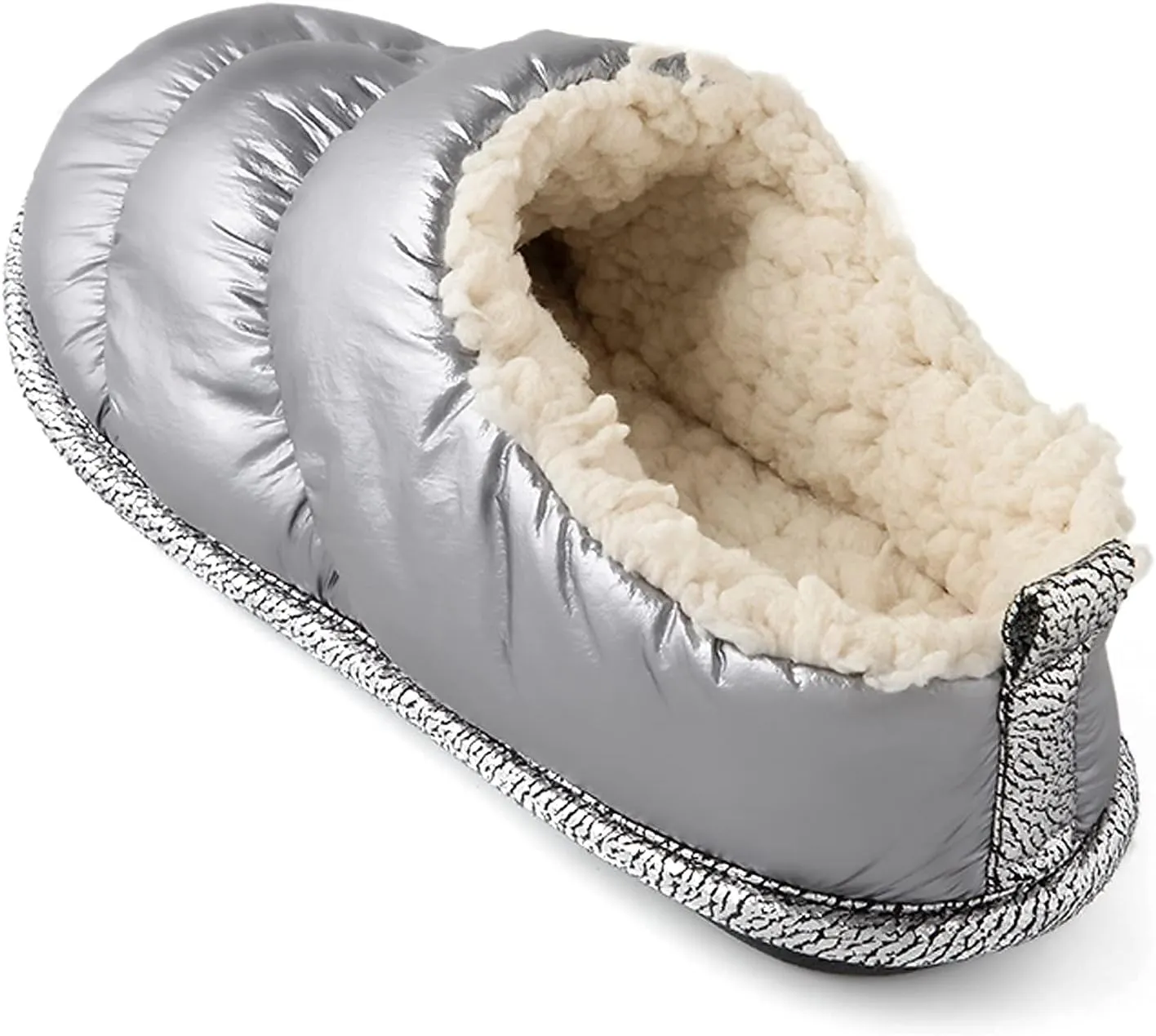RockDove Women's Down Puff Memory Foam Clog Slipper with Sherpa Lining