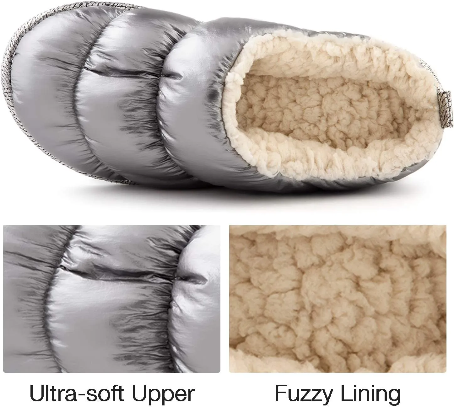 RockDove Women's Down Puff Memory Foam Clog Slipper with Sherpa Lining