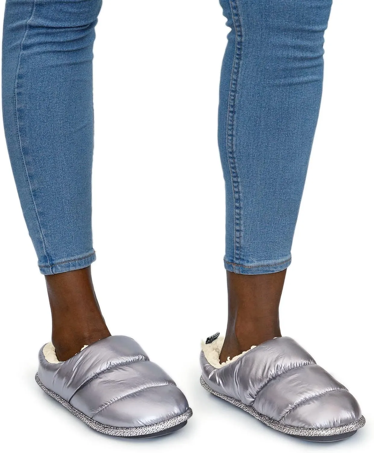 RockDove Women's Down Puff Memory Foam Clog Slipper with Sherpa Lining