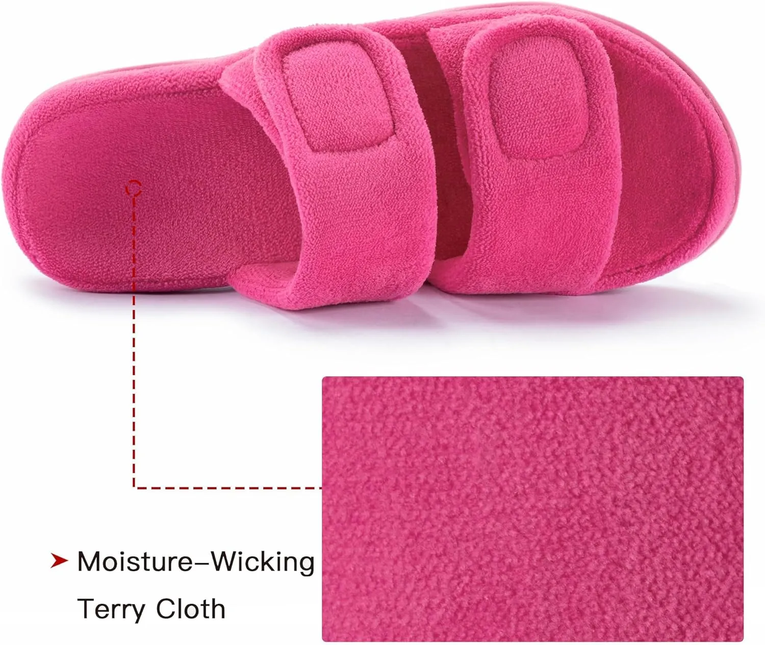 RockDove Women's Dual-Strap Adjustable Slipper with Arch Support