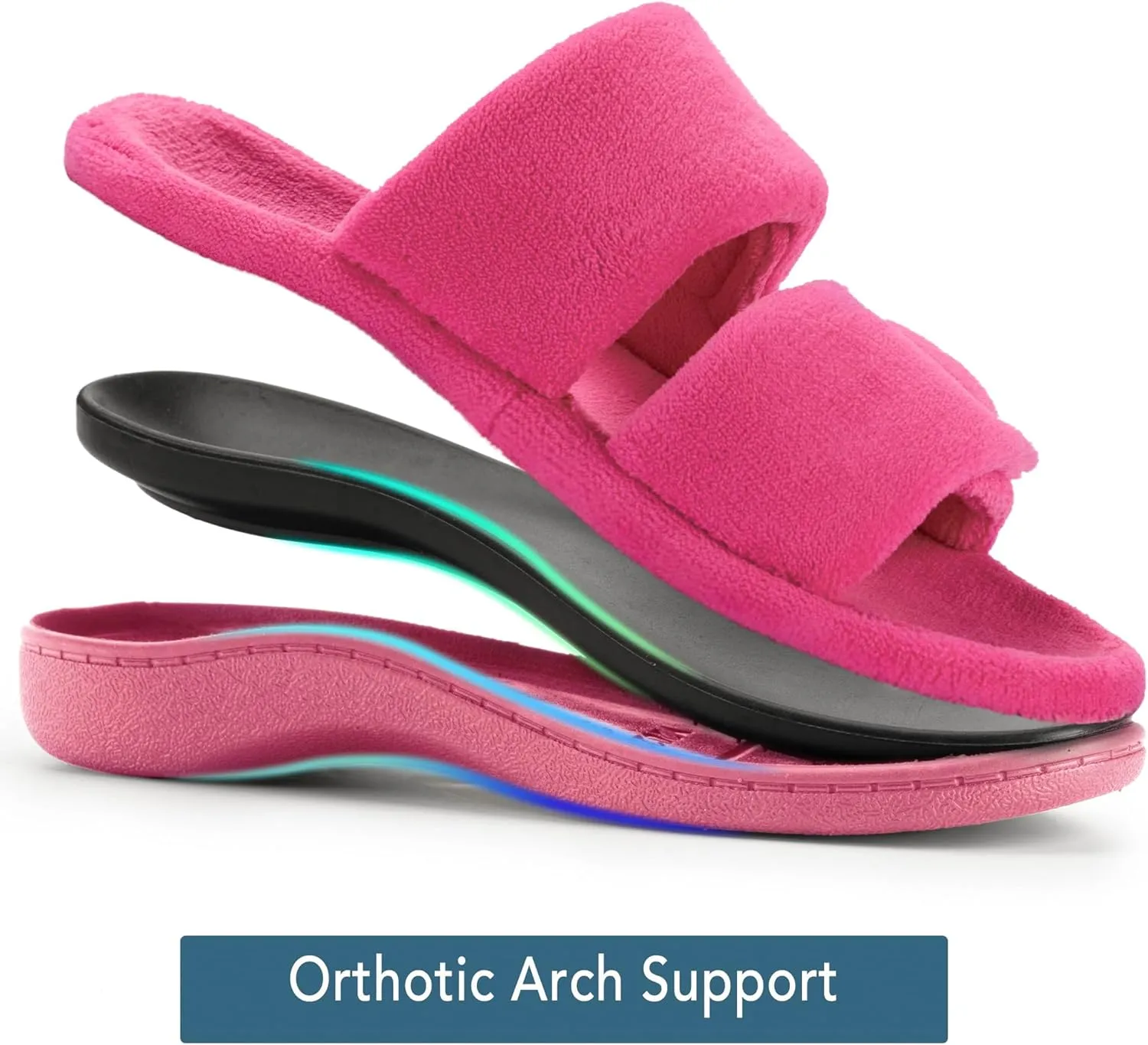 RockDove Women's Dual-Strap Adjustable Slipper with Arch Support