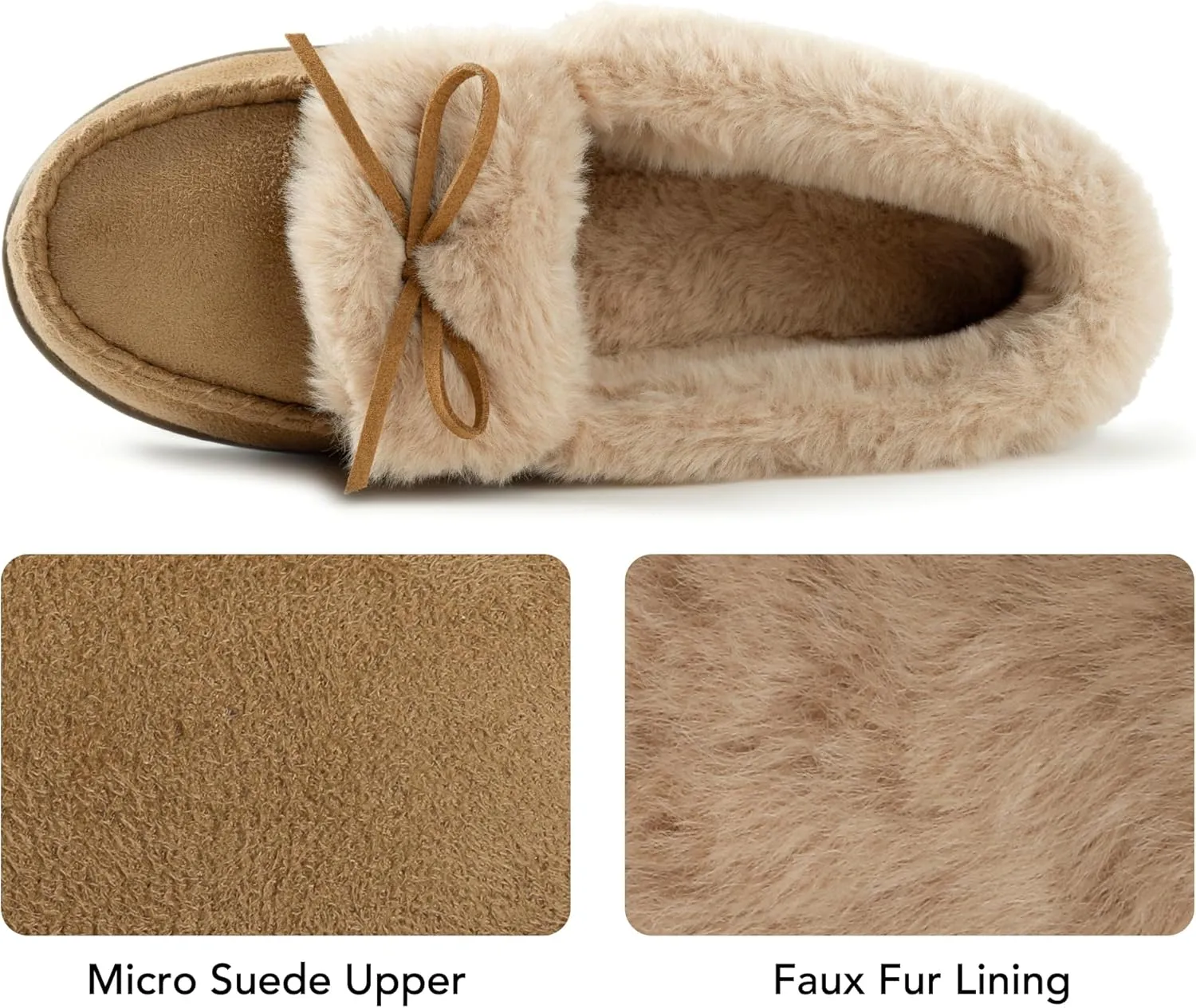 RockDove Women's Faux Fur Lined Micro Suede Moccasin Slipper