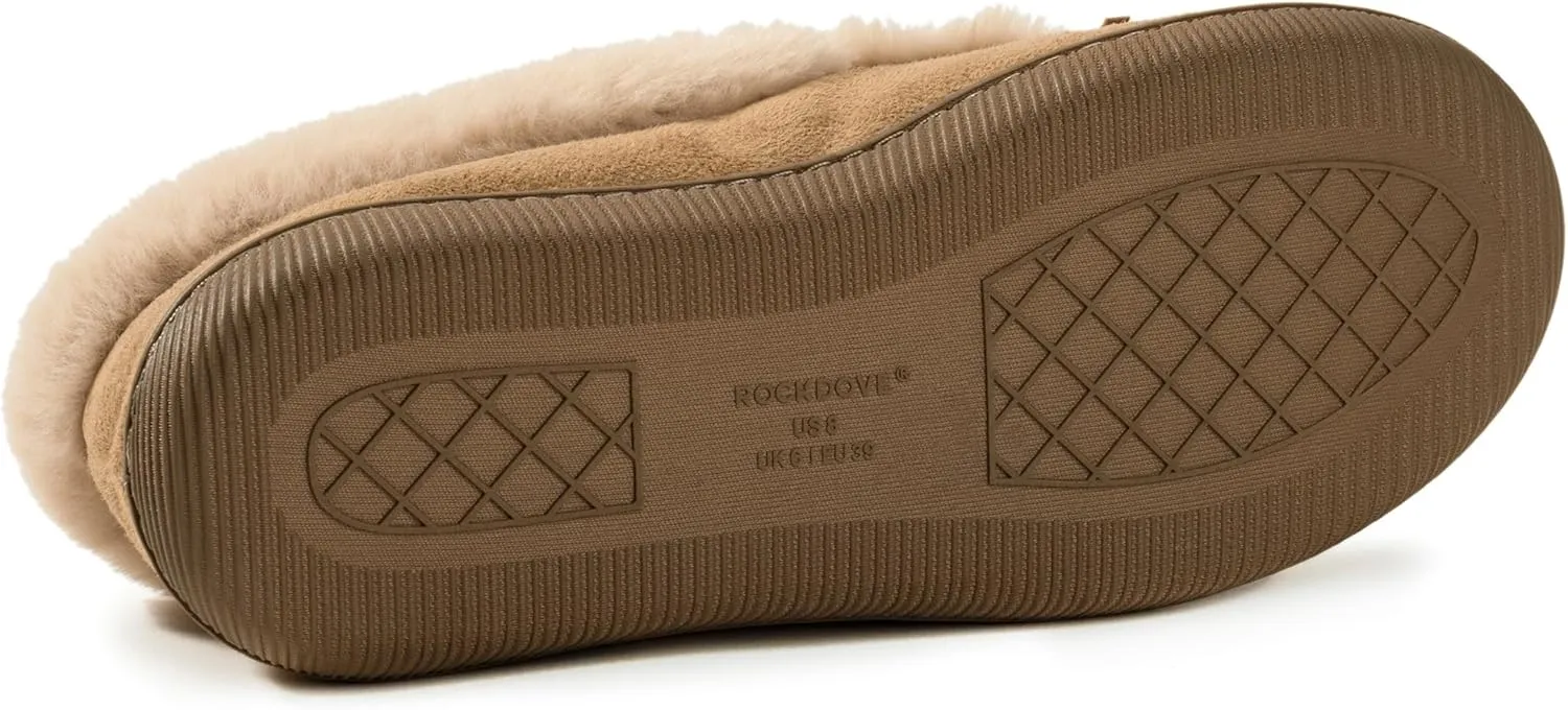 RockDove Women's Faux Fur Lined Micro Suede Moccasin Slipper