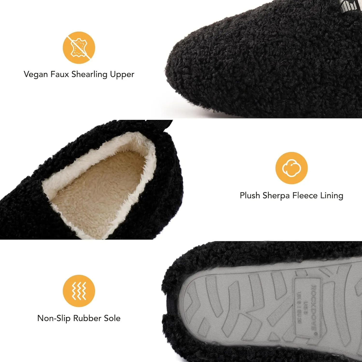 RockDove Women's Faux Shearling Closed Back Slipper with Memory Foam