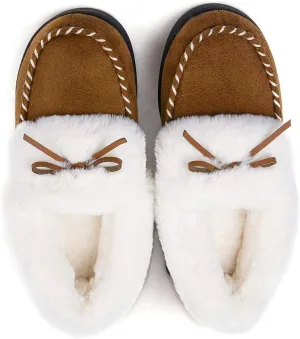 RockDove Women's Trapper Moc Fuzzy Plush Faux Fur Memory Foam Slipper