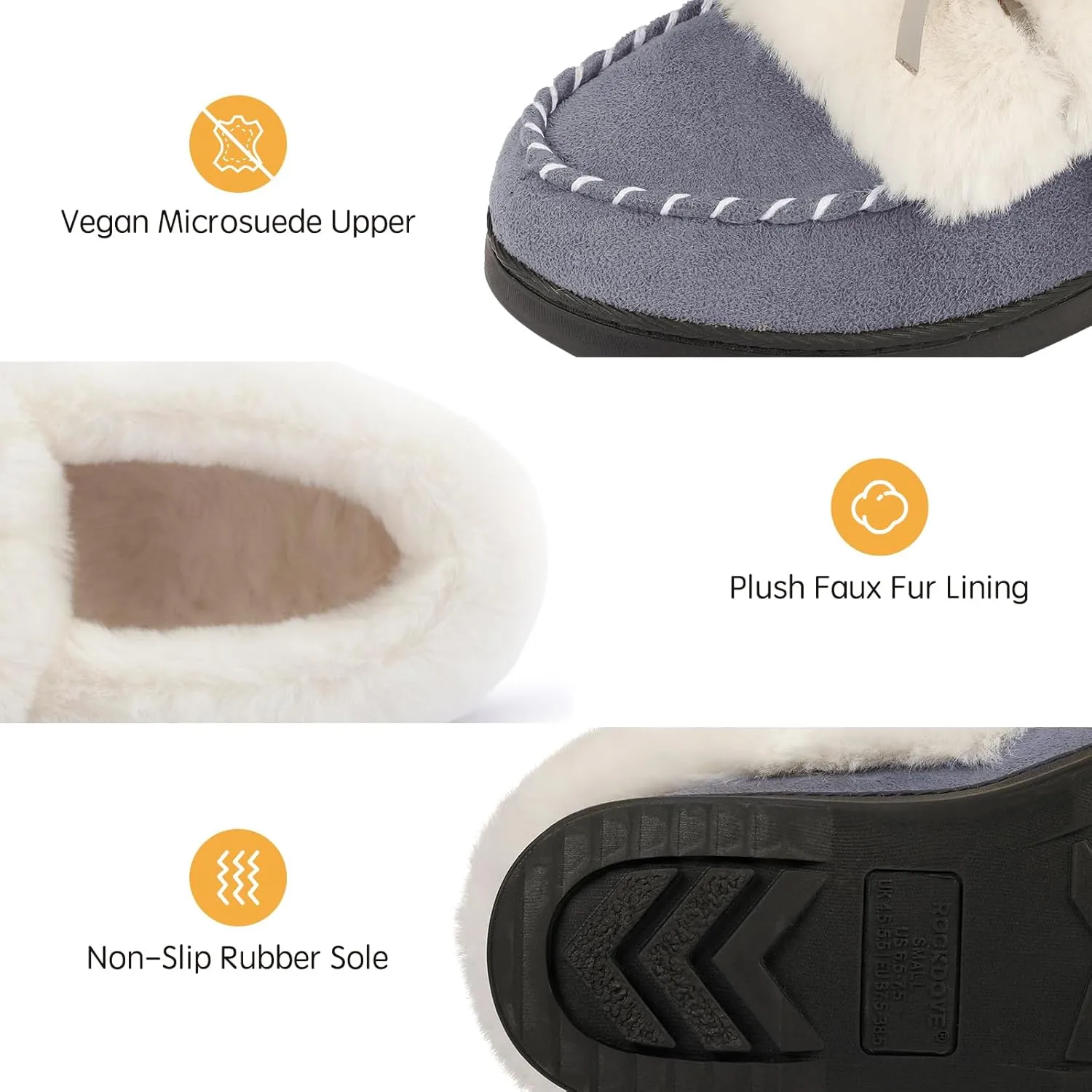 RockDove Women's Trapper Moc Fuzzy Plush Faux Fur Memory Foam Slipper