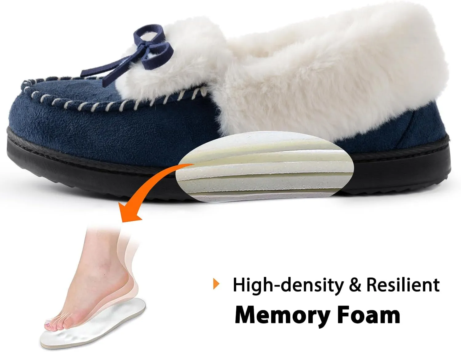 RockDove Women's Trapper Moc Fuzzy Plush Faux Fur Memory Foam Slipper