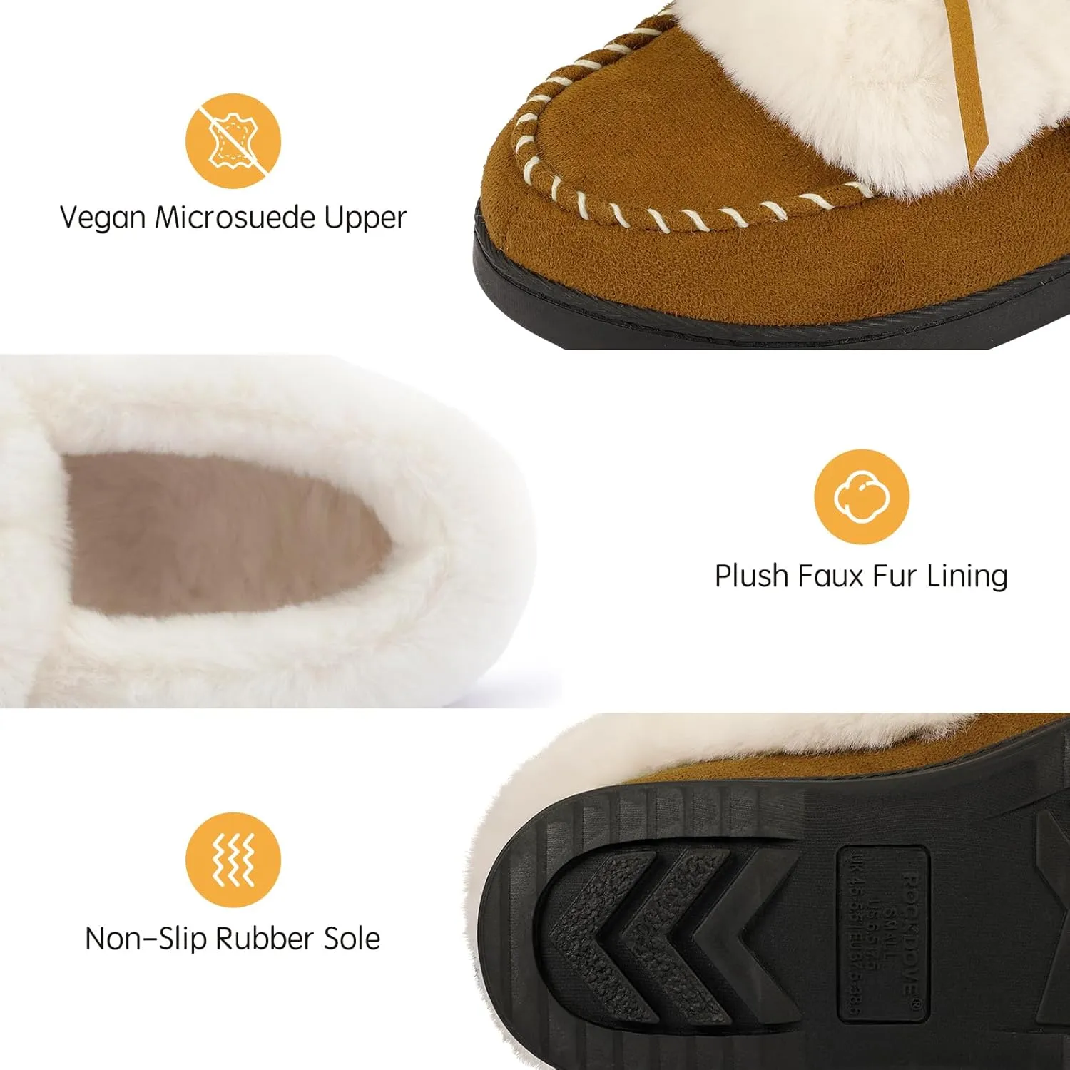 RockDove Women's Trapper Moc Fuzzy Plush Faux Fur Memory Foam Slipper
