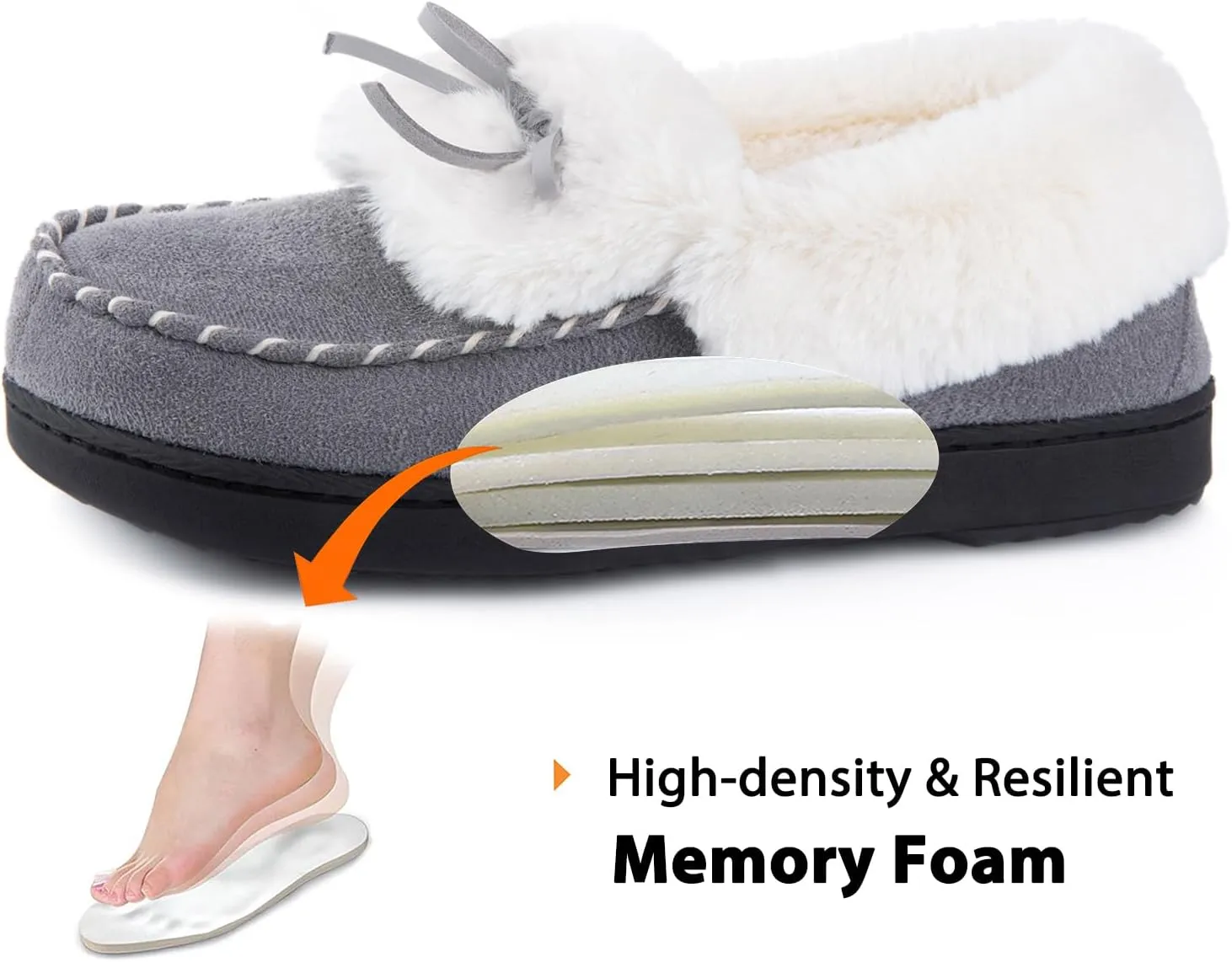 RockDove Women's Trapper Moc Fuzzy Plush Faux Fur Memory Foam Slipper