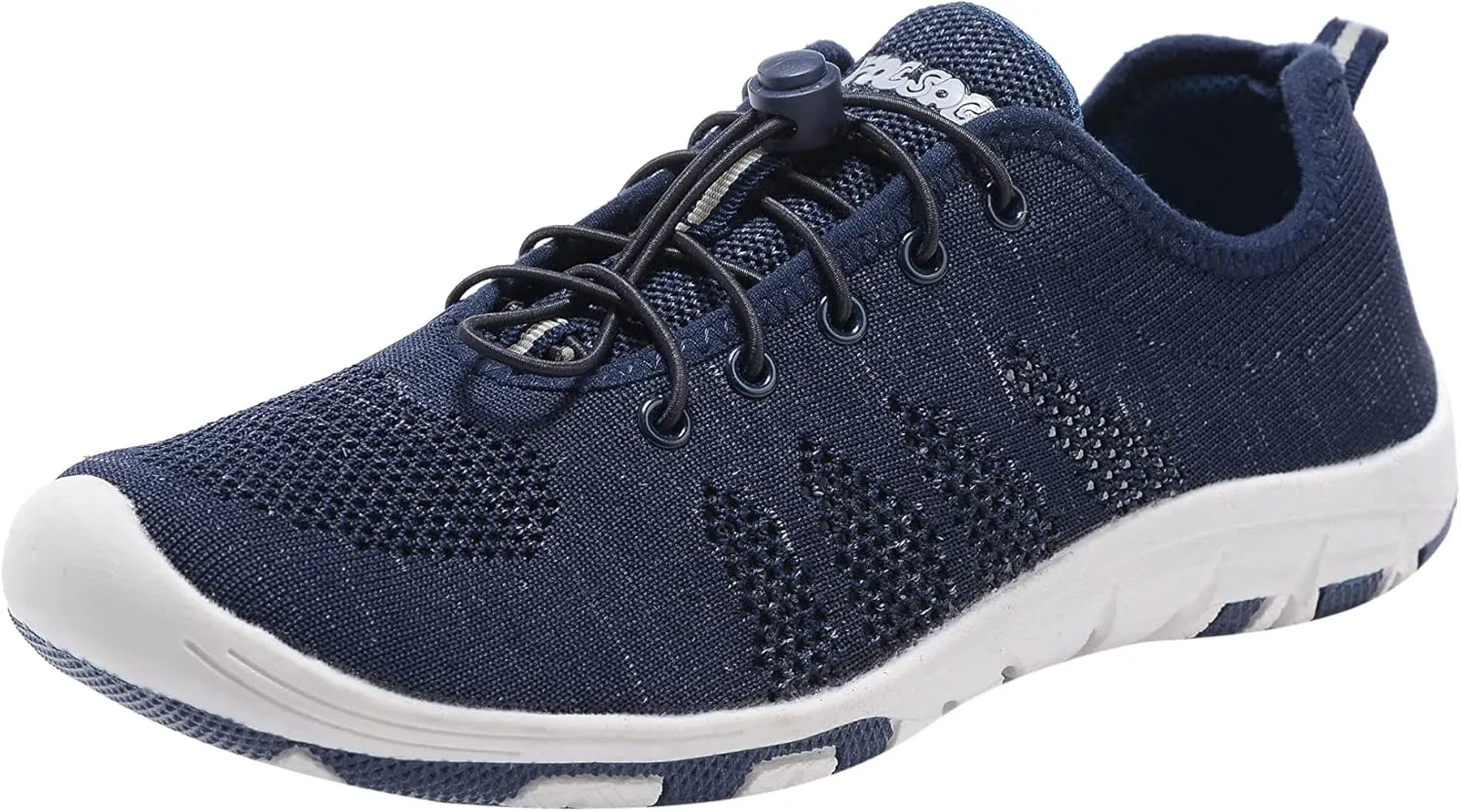 RocSoc Men's Summer Barefoot Woven Fabric Water Sport Aqua Shoes | Breathable, Speed Laceup, Quick Dry Athletic Beach Footwear for Kayaking Fishing Driving Yoga Walking
