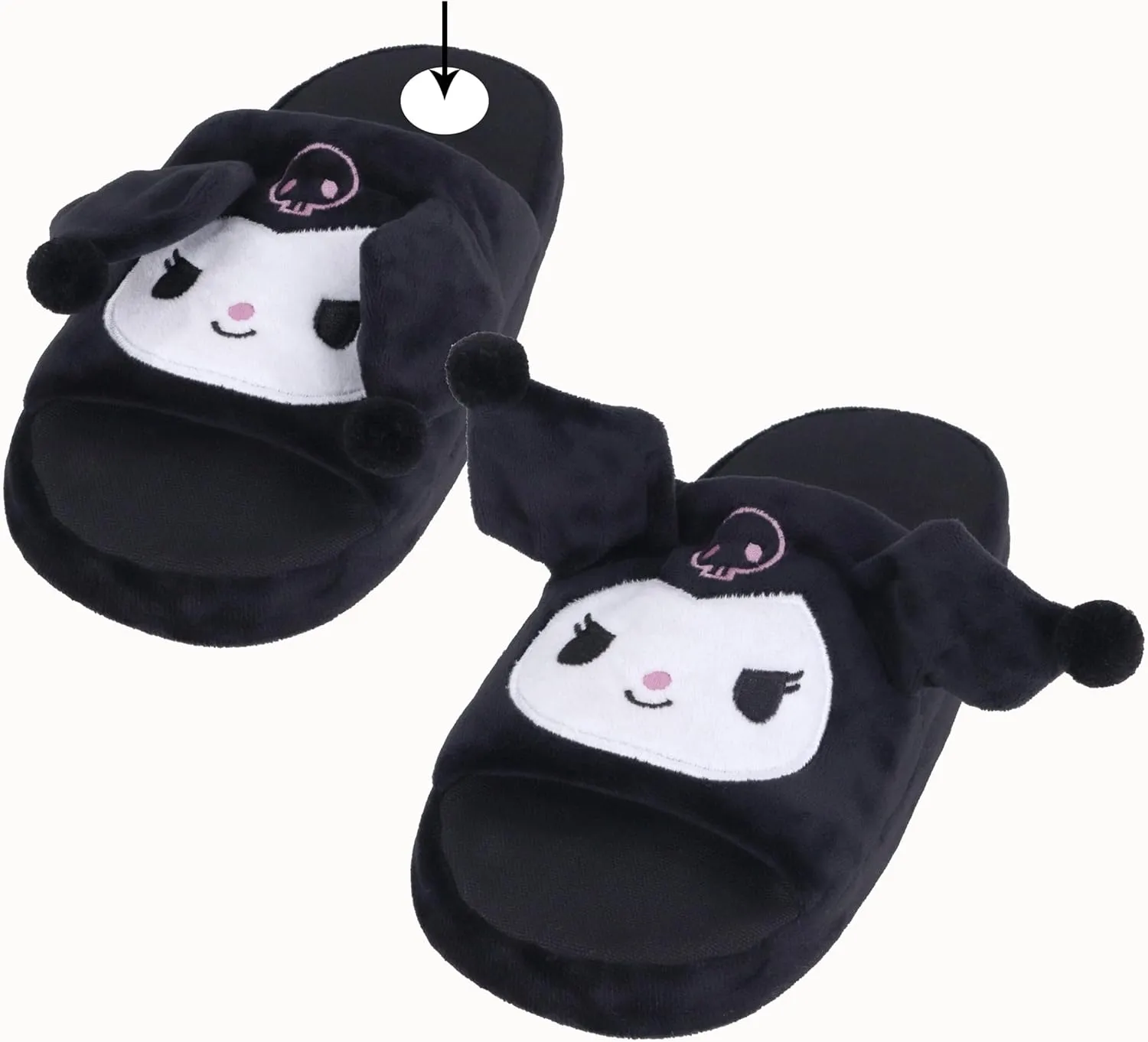Roffatide Anime Cinnamoroll Fuzzy Slippers - White Dog House Slippers with Open Toe, Open Back, Foam Ear Moving, Jumping Feature, Rubber Sole for Women & Men - One Size