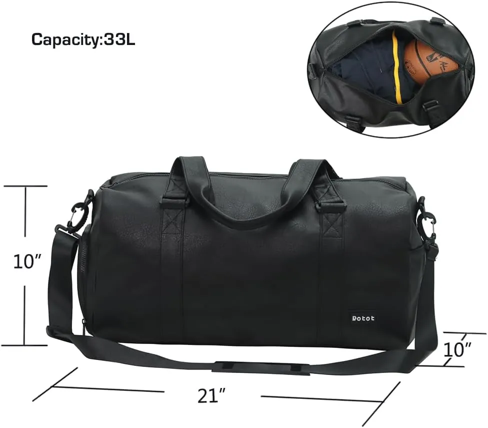 ROTOT Gym Duffel Bag, Gym Bag with Waterproof Shoe Pouch, Weekend Travel Bag with a Water-resistant Insulated Pocket