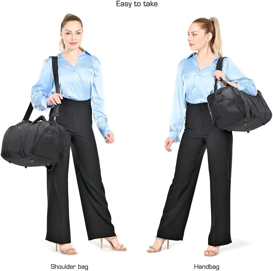 ROTOT Gym Duffel Bag, Gym Bag with Waterproof Shoe Pouch, Weekend Travel Bag with a Water-resistant Insulated Pocket