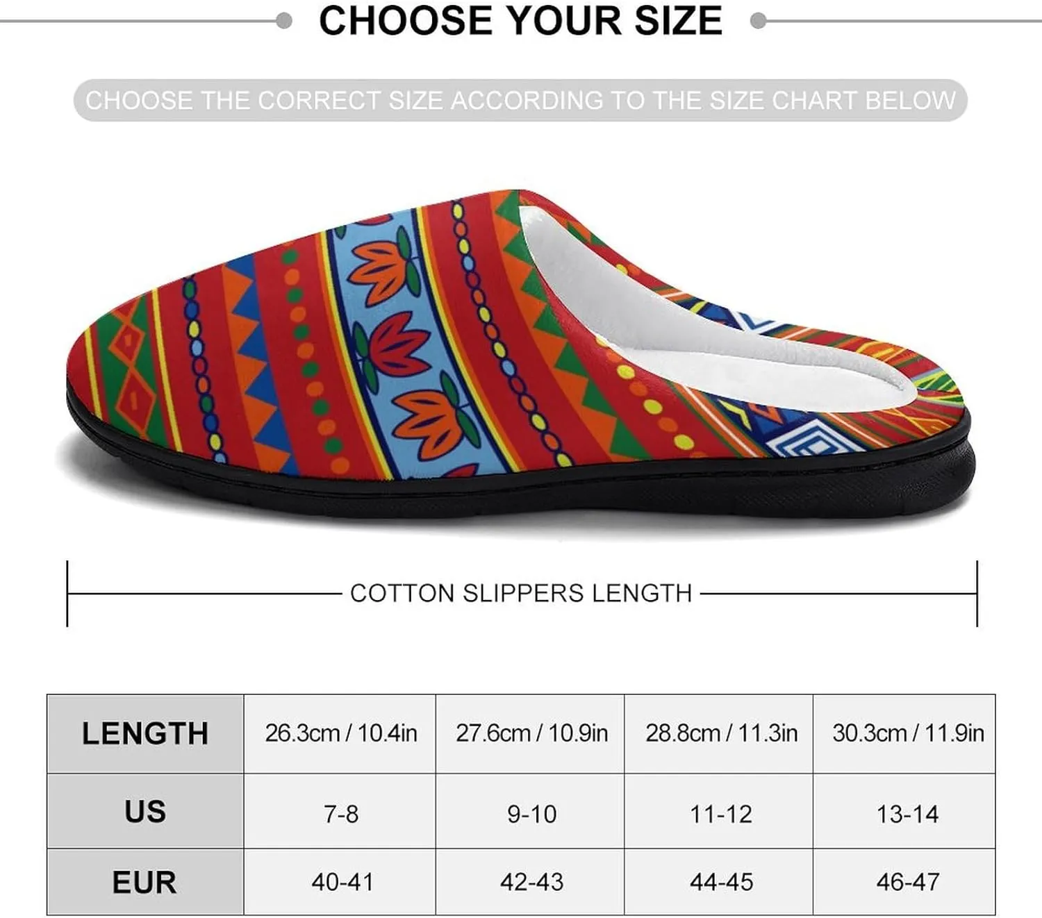 Royal Aztec Tribal Pattern Men's Cotton Slipper House Warm Shoes Adult Slip On Soft Memory Foam for Indoor Outdoor