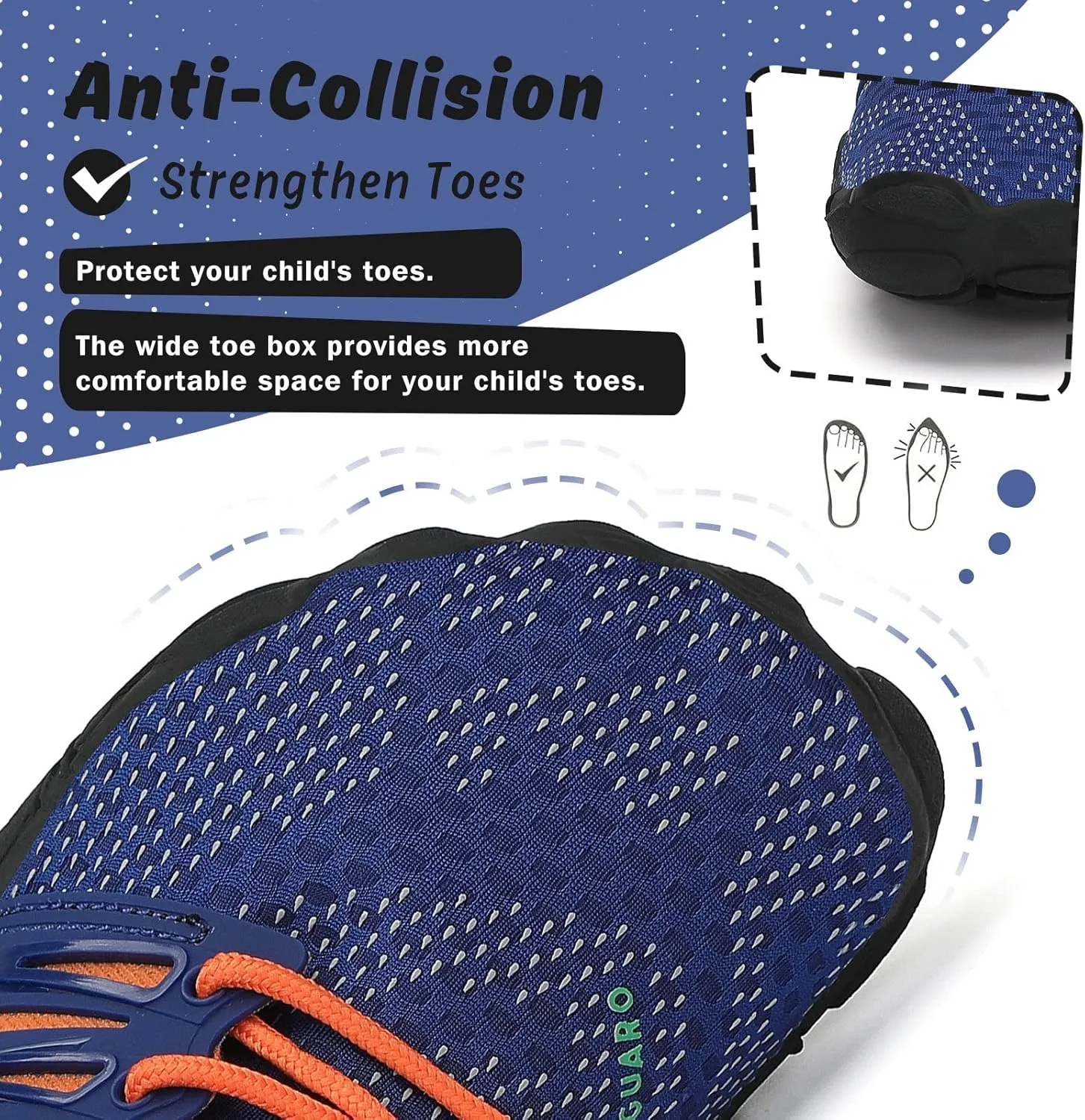 SAGUARO Kids' Barefoot Shoes Boys Girls Quick Dry Aqua Athletic Sneakers Lightweight Sport Footwear Toddler Water Shoes