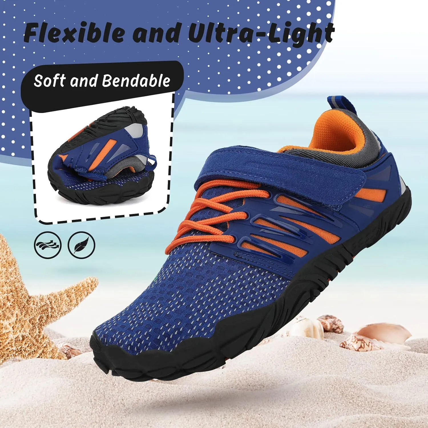 SAGUARO Kids' Barefoot Shoes Boys Girls Quick Dry Aqua Athletic Sneakers Lightweight Sport Footwear Toddler Water Shoes