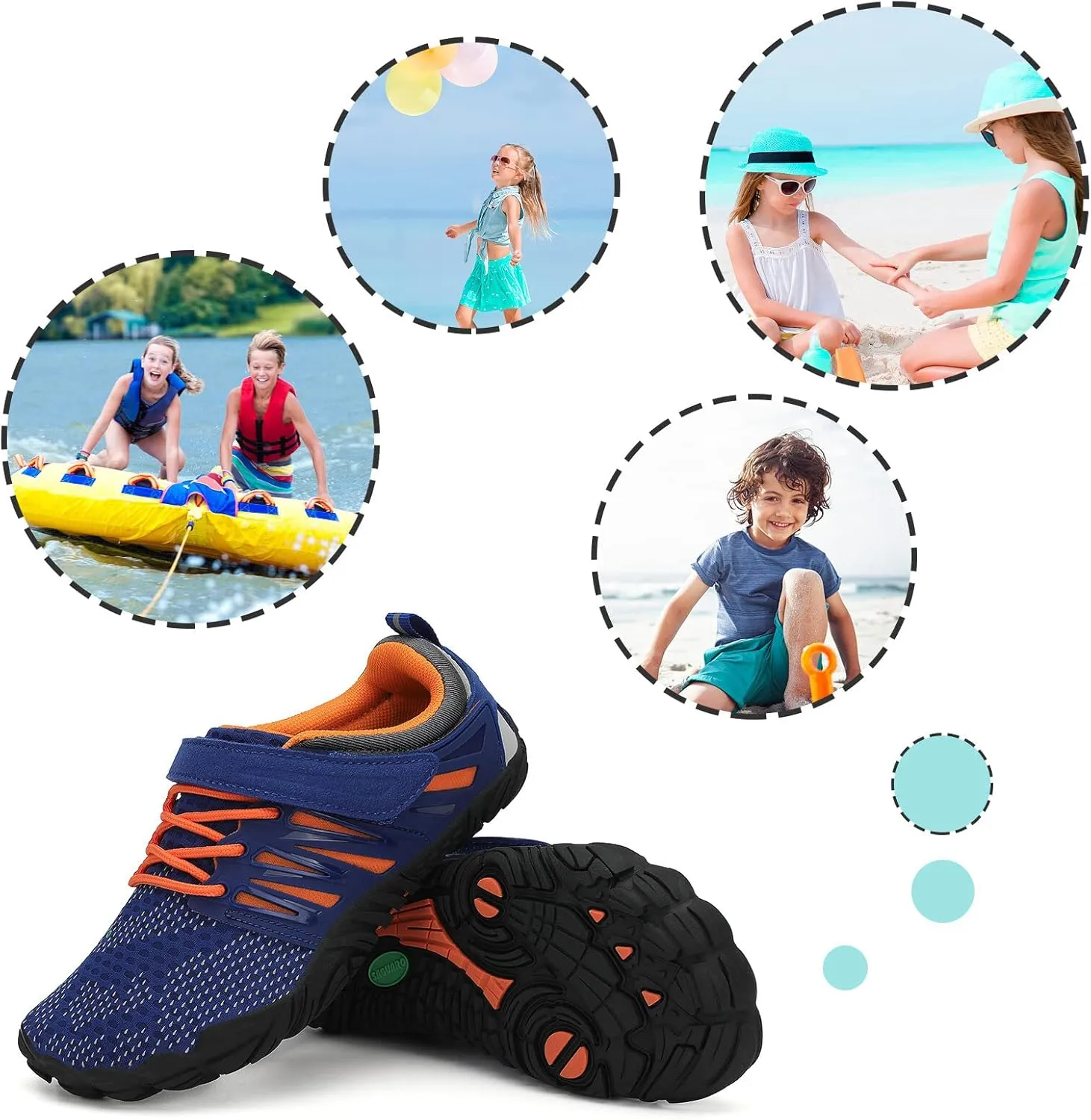 SAGUARO Kids' Barefoot Shoes Boys Girls Quick Dry Aqua Athletic Sneakers Lightweight Sport Footwear Toddler Water Shoes