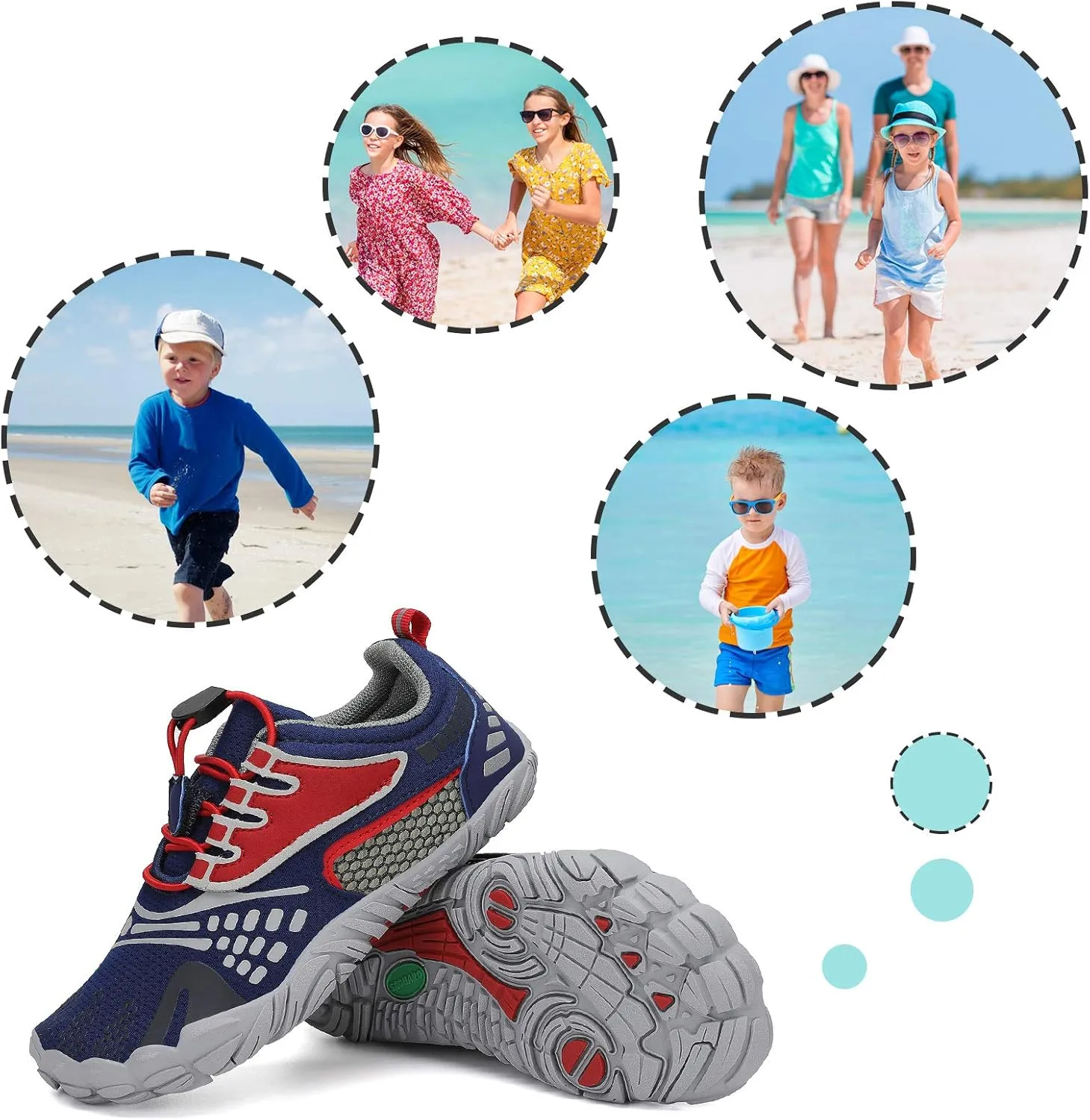 SAGUARO Kids' Barefoot Shoes Boys Girls Quick Dry Aqua Athletic Sneakers Lightweight Sport Footwear Toddler Water Shoes