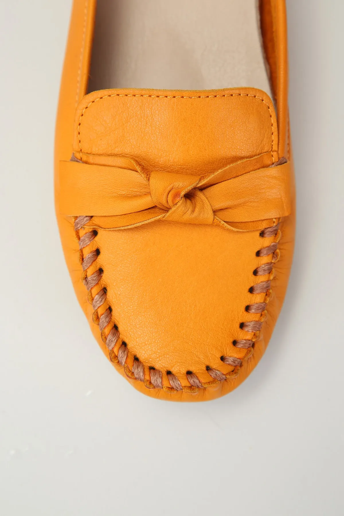 Sarı Kadın Deri Loafer