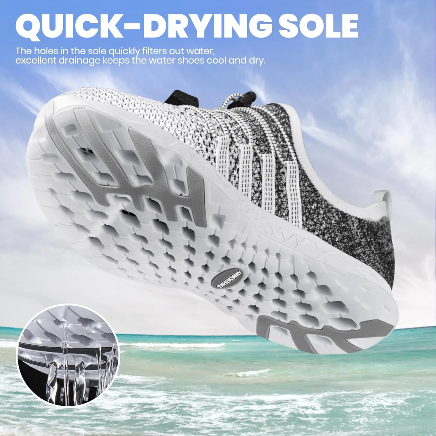 SEEKWAY Mens Womens Water Shoes Quick Dry Aqua Shoes Barefoot for Beach Surf Hiking Pool Water Sports