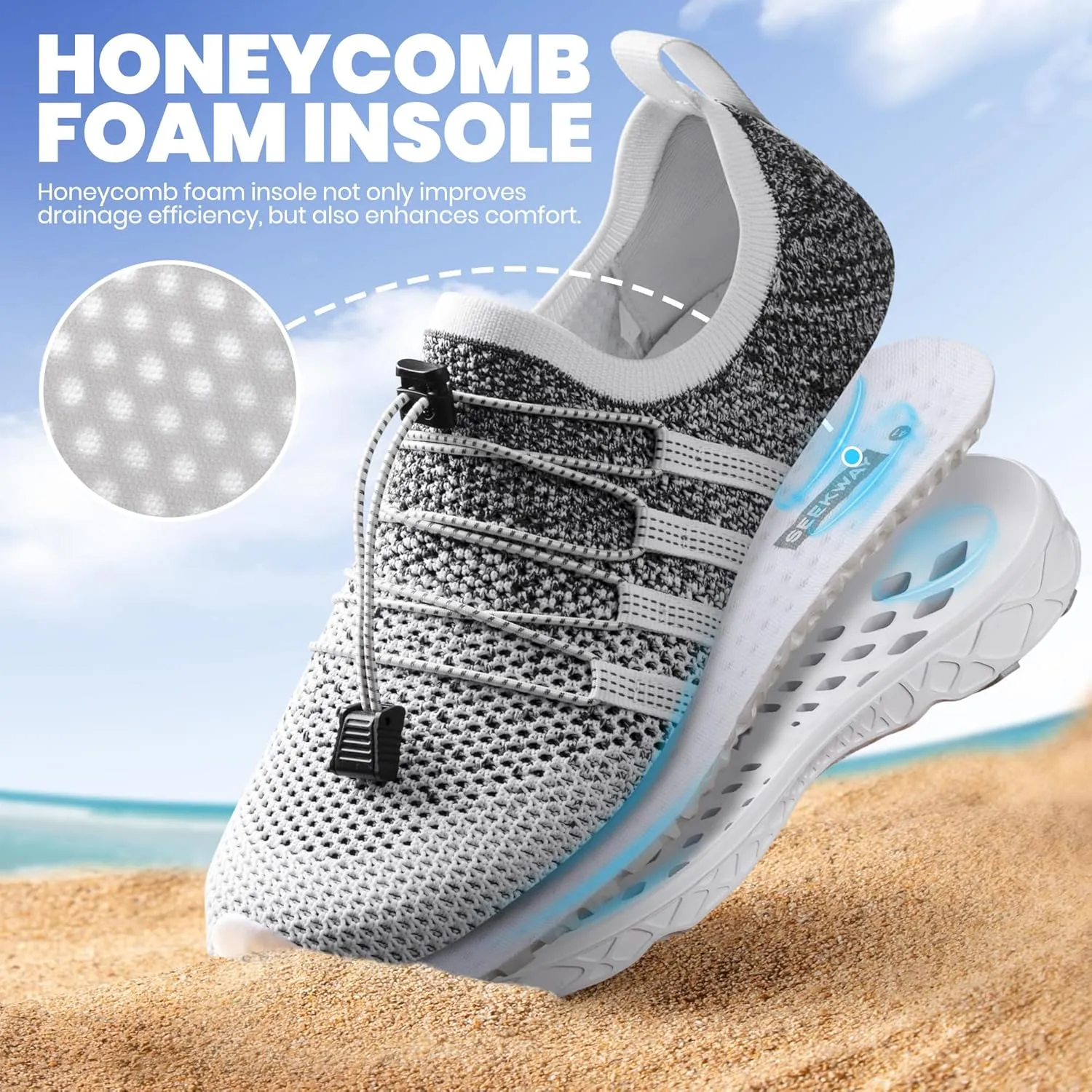 SEEKWAY Mens Womens Water Shoes Quick Dry Aqua Shoes Barefoot for Beach Surf Hiking Pool Water Sports