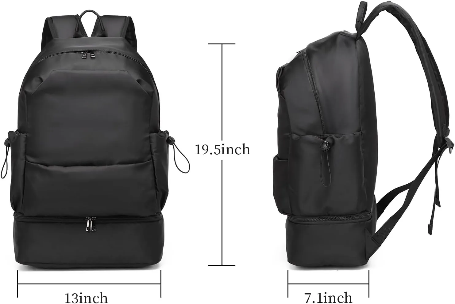 seyfocnia Gym Backpack for Men,Waterproof Travel Backpack With Shoe Compartment Lightweight Sports Gym Bag Casual Daypack-Black