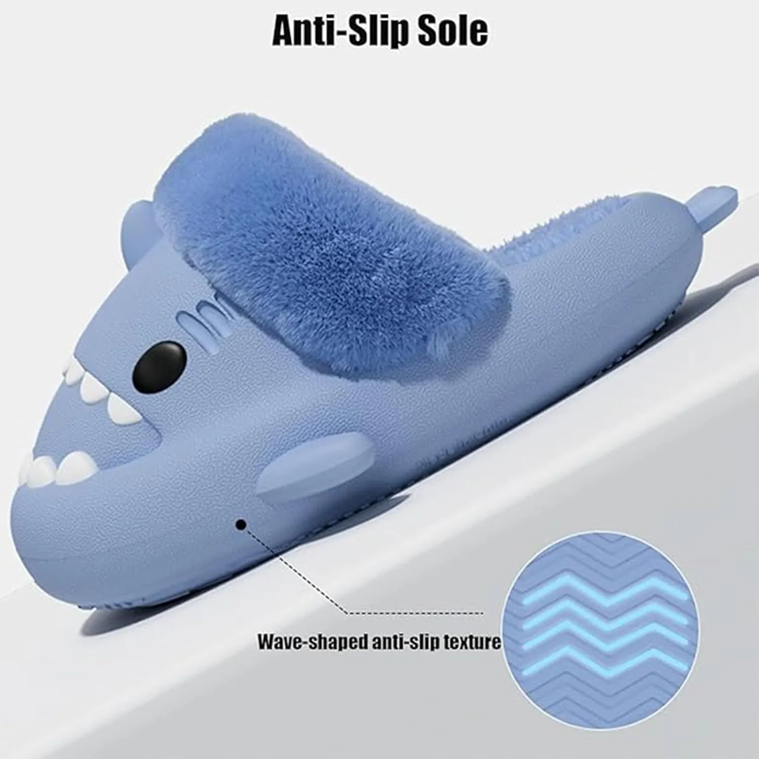 Sharklas Originals Winter, Shark Polar Slippers, Sharklas De Invierno, Shark Slippers Removable Plush Lining, Winter Warm Plush Comfy Non Slip Shark Slippers